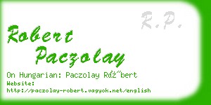 robert paczolay business card